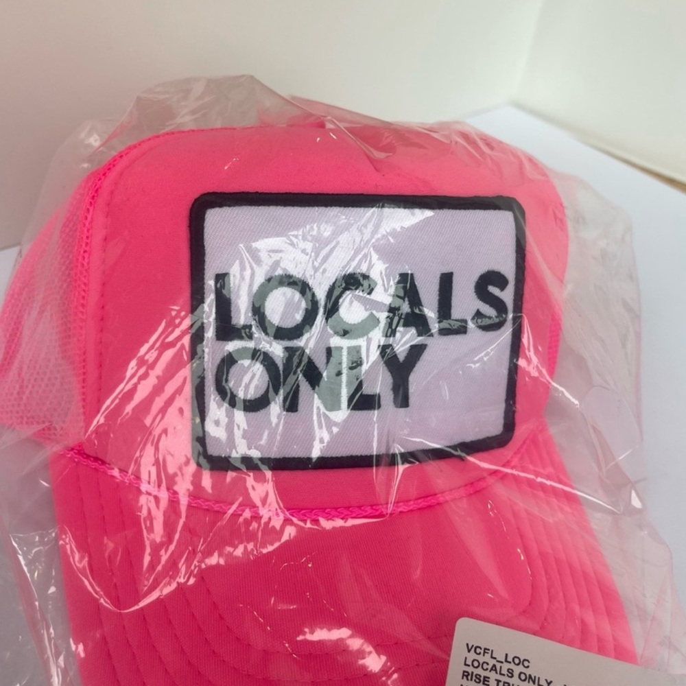NWT Aviator Nation Vintage mesh Trucker Hat Locals Only Patch โ Neon pink - Picture 10 of 10